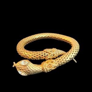Vintage Gold Tone Wrap Coil Snake Bracelet Jewelry